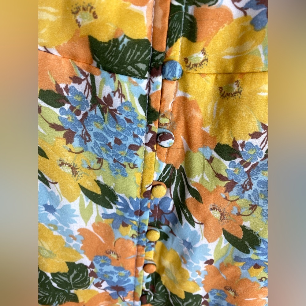 NWOT Abercrombie & Fitch Yellow Floral Slim Midi Dress Adjustable Straps - Picture 12 of 16